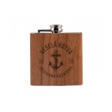 Gravírovaná ploskačka s dreveným povrchom 180 ml